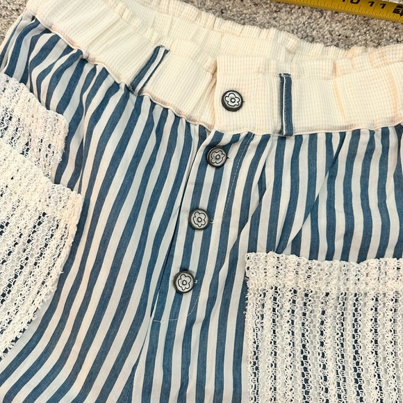 New POL Blue and White Striped Wide Leg Pants - Picture 8 of 13